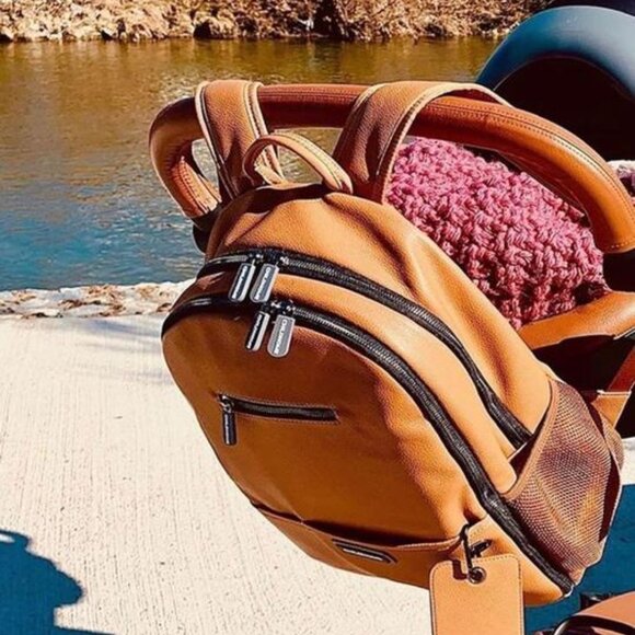 BACKPACK LEATHERLOOK BROWN by CHILDHOME (UNISEX). BNIB. - Picture 3 of 7